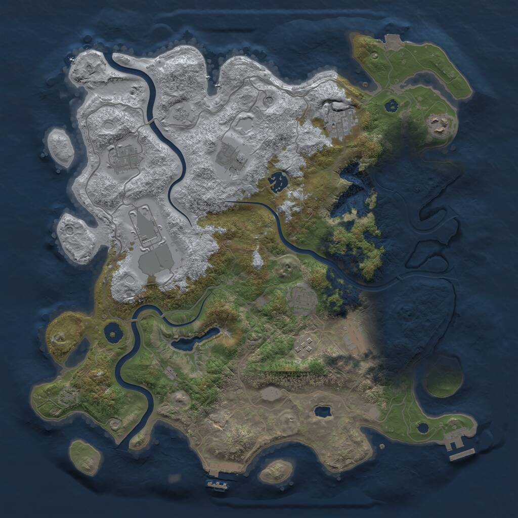 Rust Map: Procedural Map, Size: 4000, Seed: 783089654, 15 Monuments