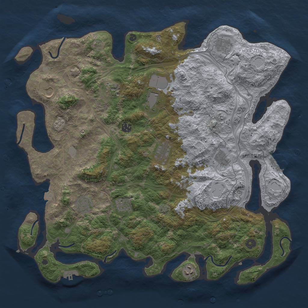 Rust Map: Procedural Map, Size: 4500, Seed: 54615415, 19 Monuments