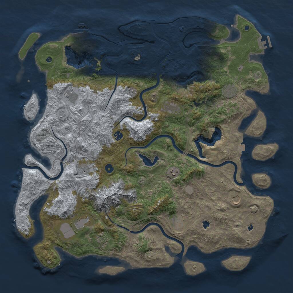 Rust Map: Procedural Map, Size: 5000, Seed: 69320654, 17 Monuments