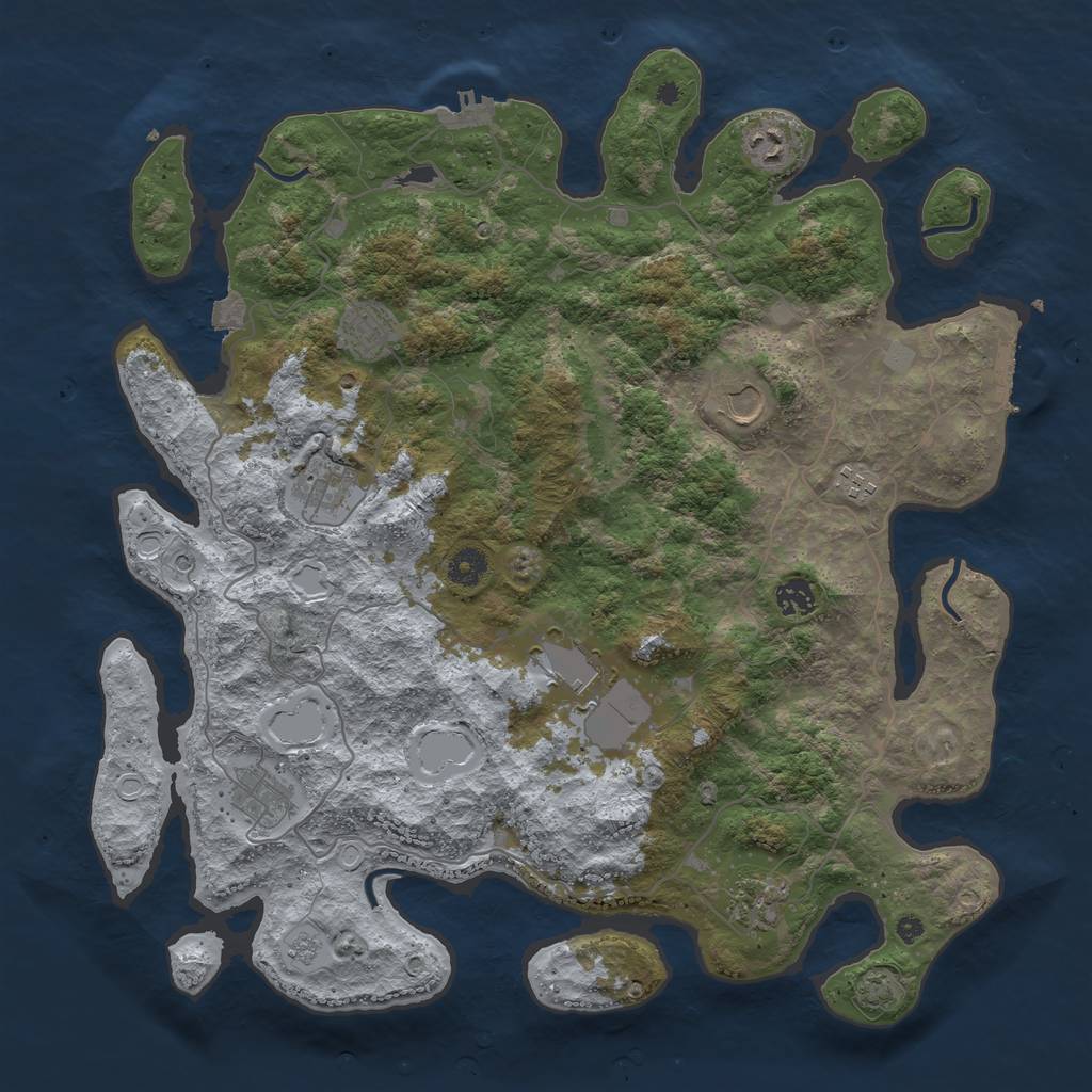 Rust Map: Procedural Map, Size: 4200, Seed: 1534965717, 17 Monuments