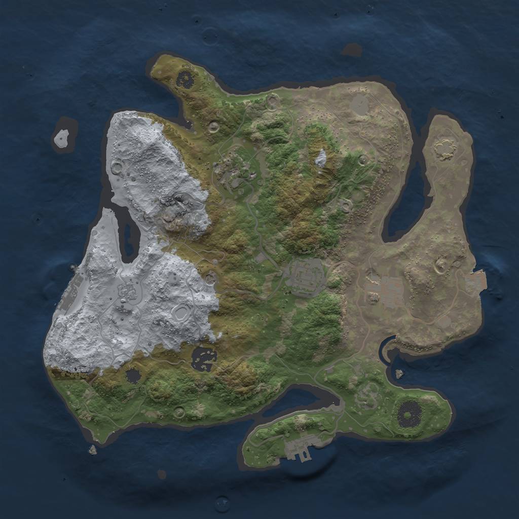 Rust Map: Procedural Map, Size: 3000, Seed: 1948170096, 12 Monuments