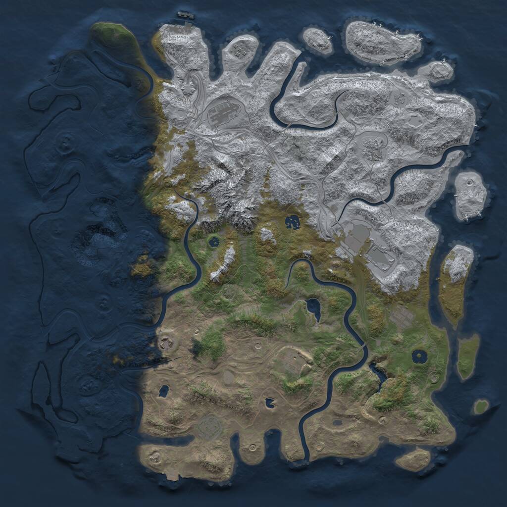 Rust Map: Procedural Map, Size: 5000, Seed: 379030308, 15 Monuments