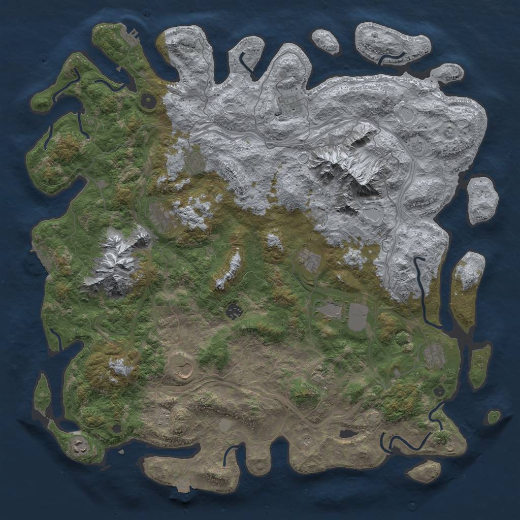 Rust Map: Procedural Map, Size: 5000, Seed: 379030308, 19 Monuments