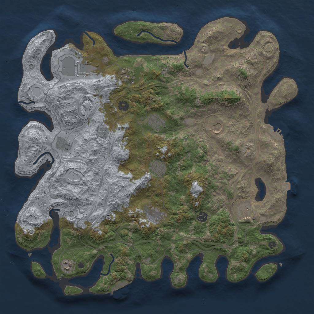 Rust Map: Procedural Map, Size: 4400, Seed: 88757908, 19 Monuments