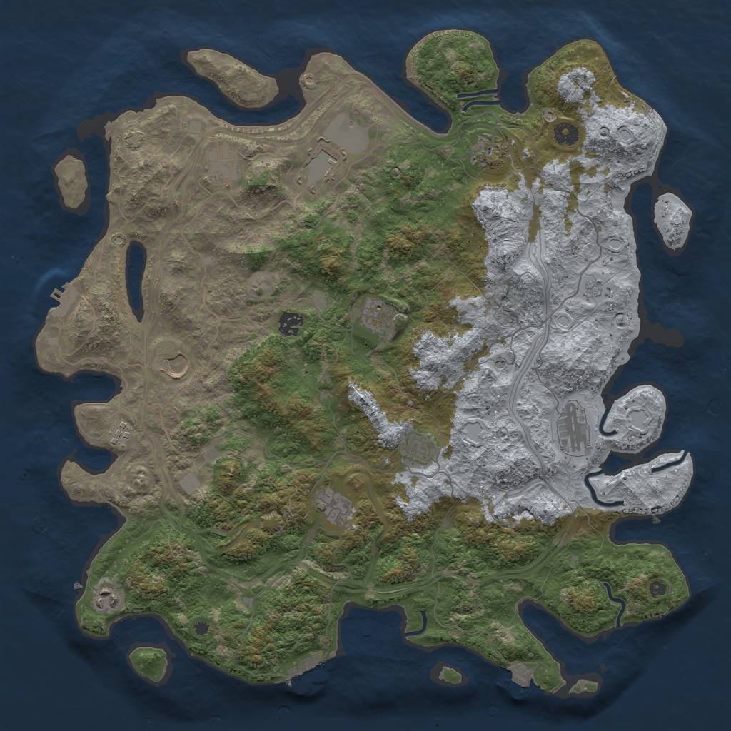 Rust Map: Procedural Map, Size: 4500, Seed: 780935221, 19 Monuments