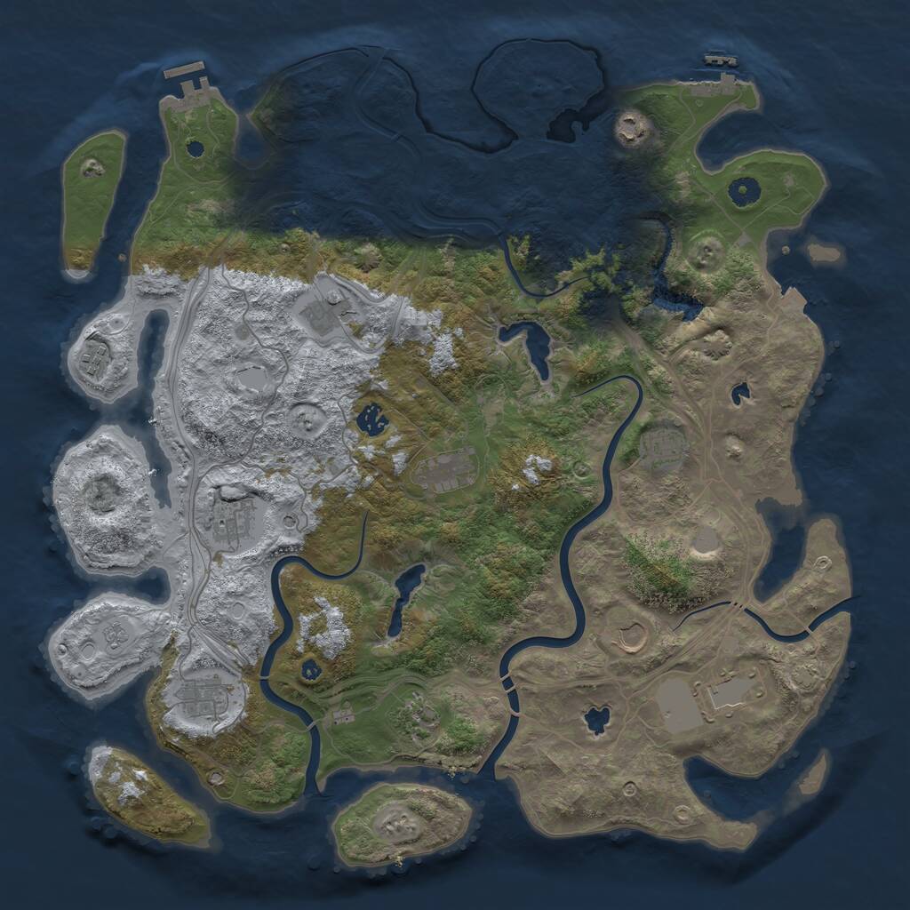 Rust Map: Procedural Map, Size: 4500, Seed: 939522230, 17 Monuments