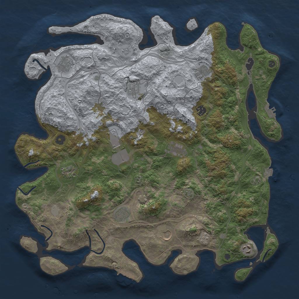 Rust Map: Procedural Map, Size: 4500, Seed: 559220873, 19 Monuments