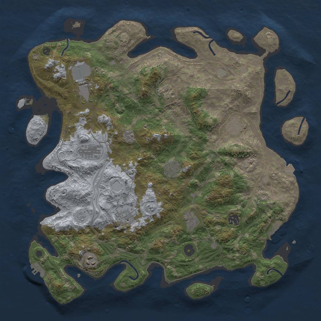 Rust Map: Procedural Map, Size: 4250, Seed: 1548970953, 18 Monuments