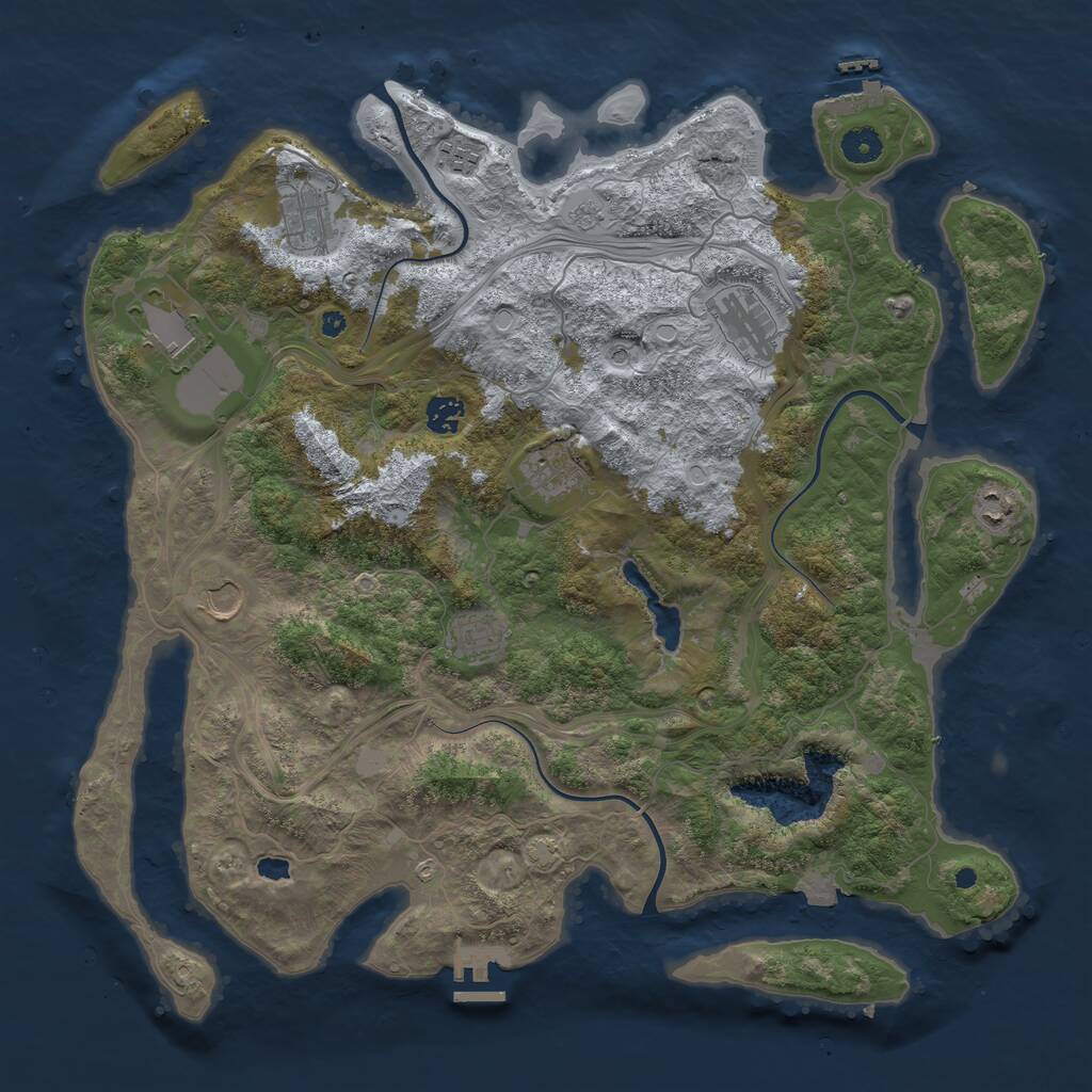 Rust Map: Procedural Map, Size: 4250, Seed: 1493649523, 15 Monuments