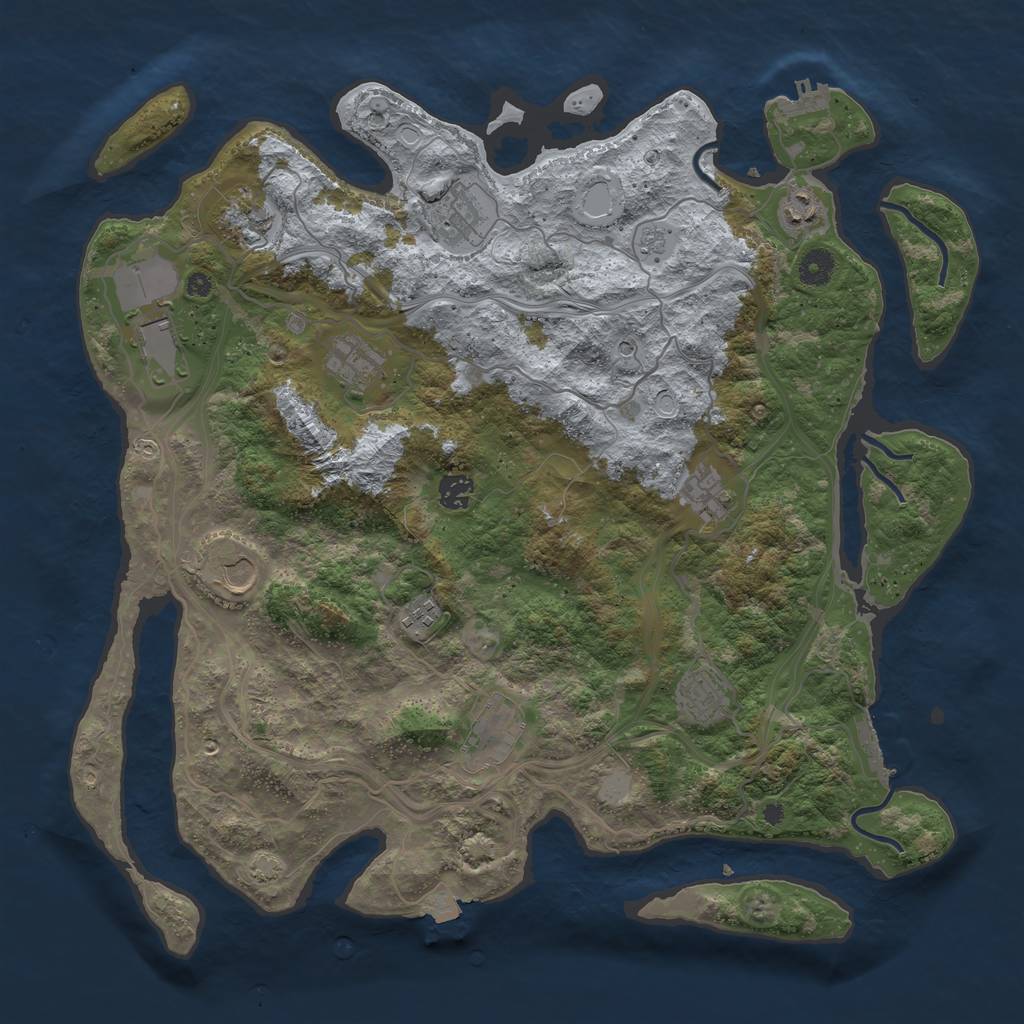 Rust Map: Procedural Map, Size: 4250, Seed: 1493649523, 19 Monuments