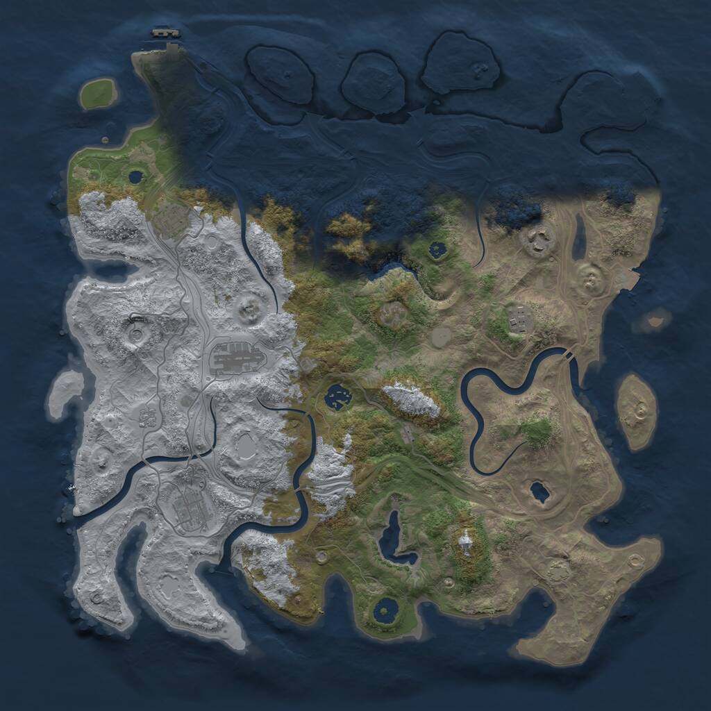 Rust Map: Procedural Map, Size: 4250, Seed: 1858008999, 12 Monuments