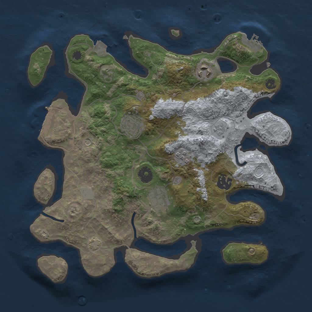 Rust Map: Procedural Map, Size: 3100, Seed: 532456, 13 Monuments