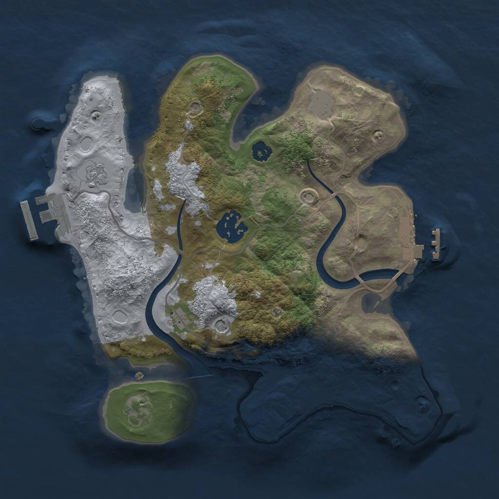 Rust Map: Procedural Map, Size: 2500, Seed: 1008423745, 6 Monuments