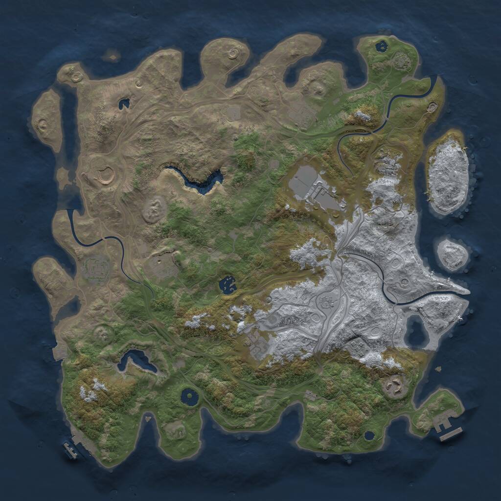 Rust Map: Procedural Map, Size: 4250, Seed: 119732579, 16 Monuments