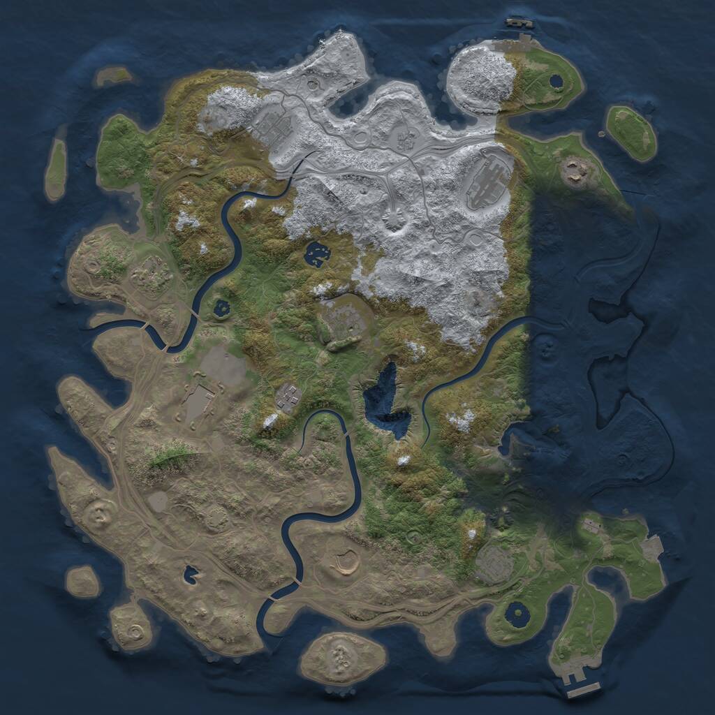 Rust Map: Procedural Map, Size: 4299, Seed: 772907230, 16 Monuments