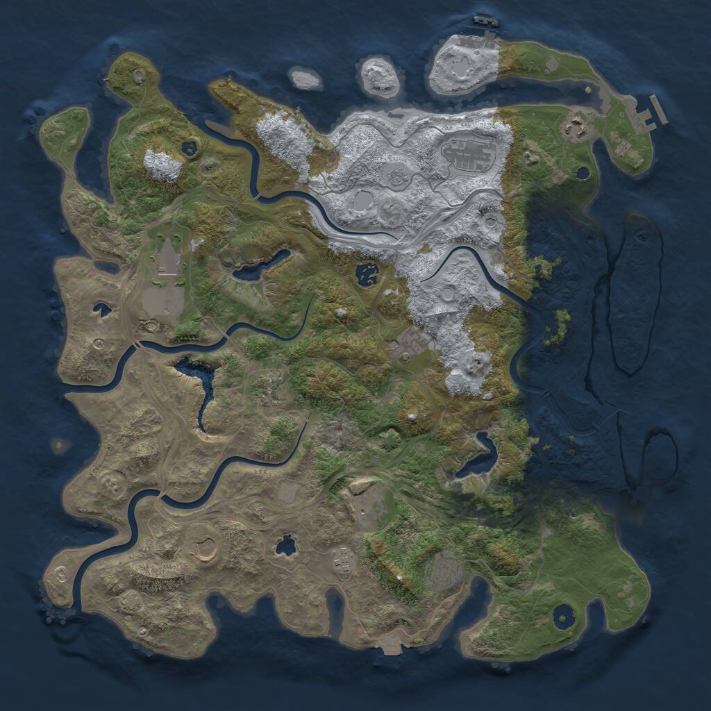Rust Map: Procedural Map, Size: 4500, Seed: 944544803, 16 Monuments