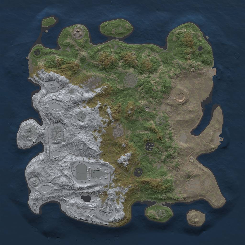 Rust Map: Procedural Map, Size: 4000, Seed: 898148179, 19 Monuments