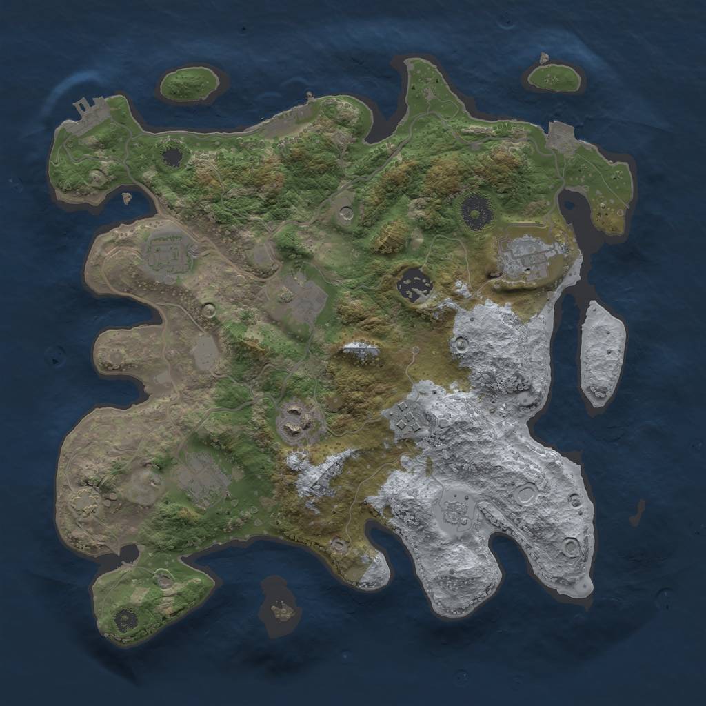 Rust Map: Procedural Map, Size: 3200, Seed: 840190946, 15 Monuments