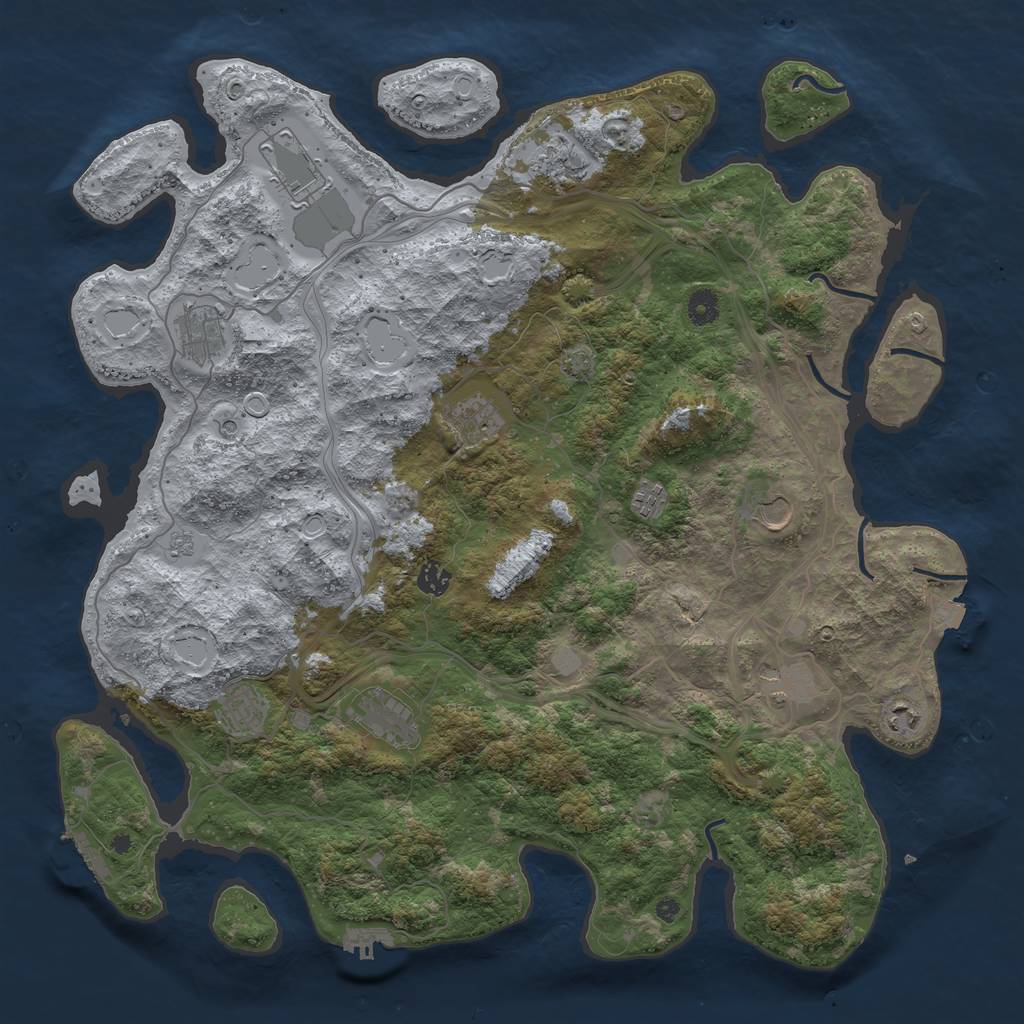 Rust Map: Procedural Map, Size: 4500, Seed: 172622401, 19 Monuments