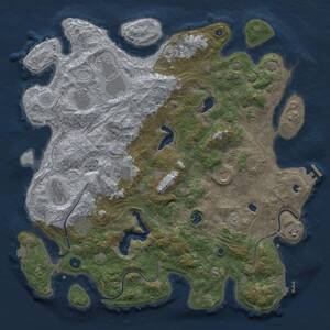 Thumbnail Rust Map: Procedural Map, Size: 4500, Seed: 172622401, 16 Monuments