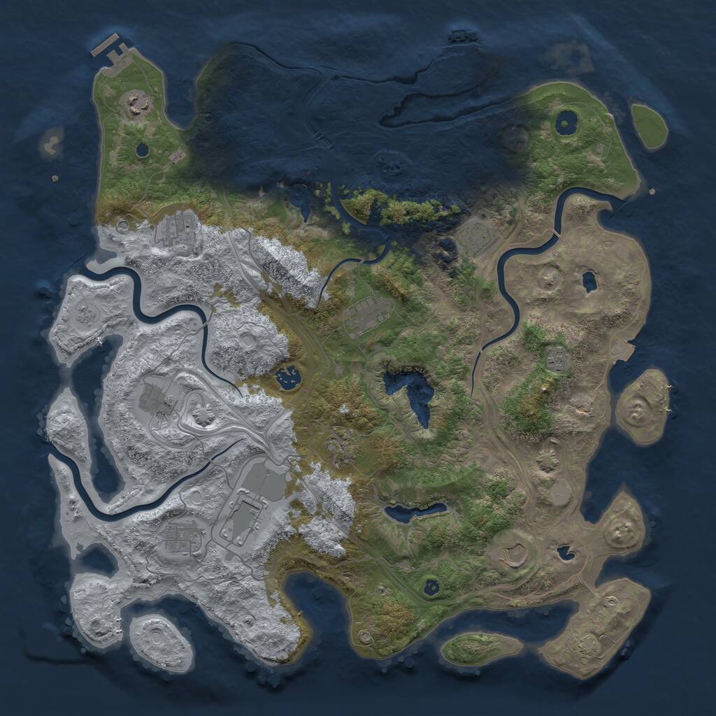 Rust Map: Procedural Map, Size: 4500, Seed: 19811984, 17 Monuments