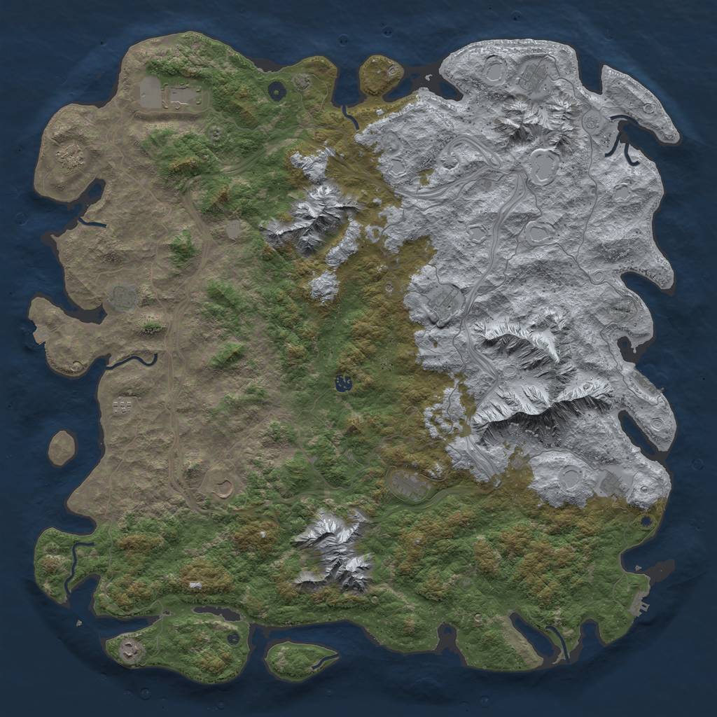 Rust Map: Procedural Map, Size: 6000, Seed: 228006896, 19 Monuments