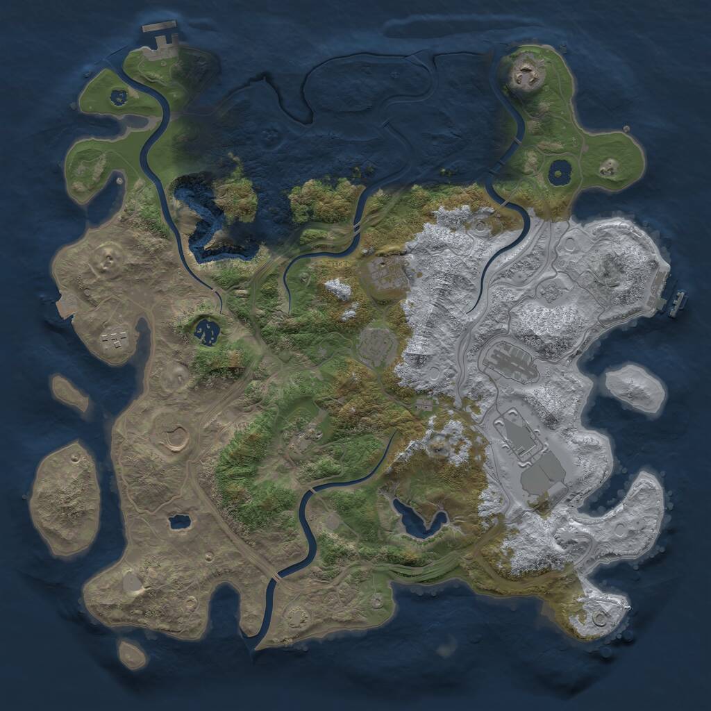 Rust Map: Procedural Map, Size: 4250, Seed: 30296969, 15 Monuments