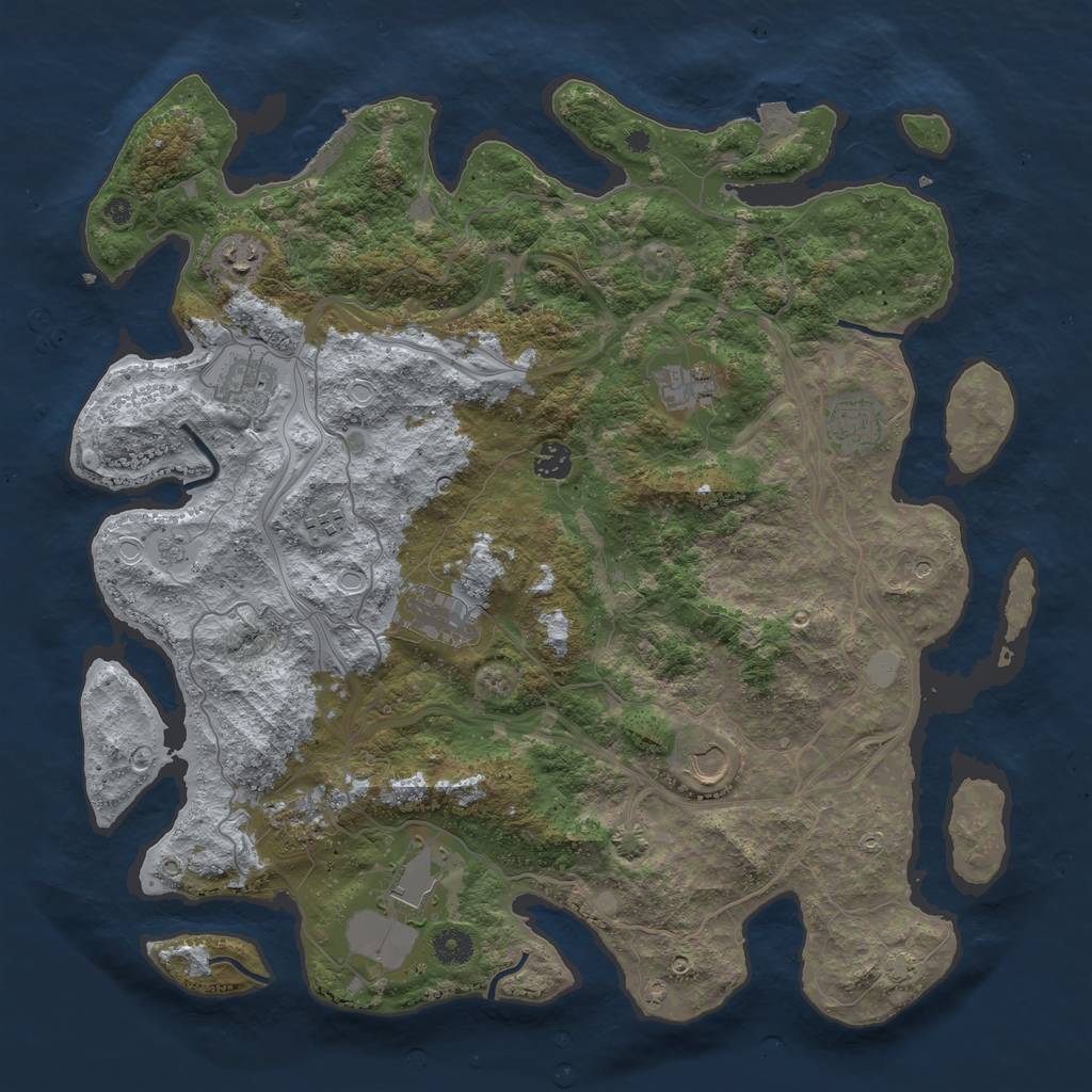 Rust Map: Procedural Map, Size: 4250, Seed: 2023120769, 17 Monuments