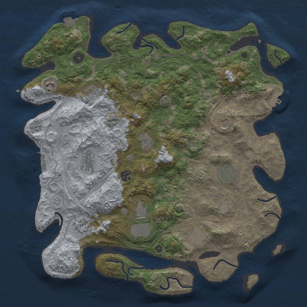 Rust Map: Procedural Map, Size: 4250, Seed: 1522872725, 19 Monuments