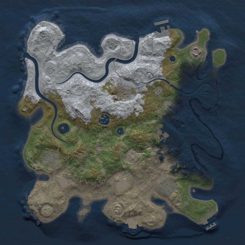 Rust Map: Procedural Map, Size: 3400, Seed: 62410157, 14 Monuments