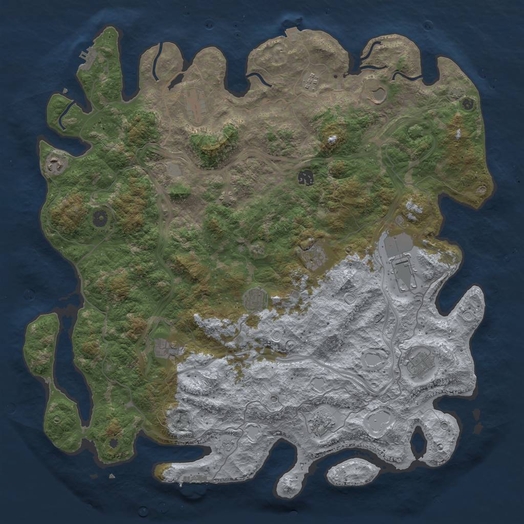 Rust Map: Procedural Map, Size: 4800, Seed: 328440857, 19 Monuments