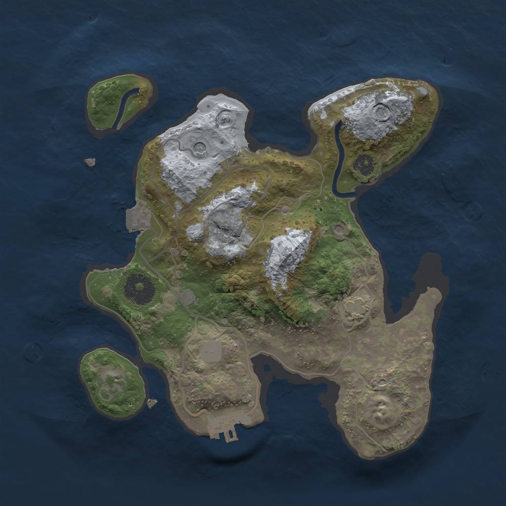 Rust Map: Procedural Map, Size: 2500, Seed: 169674985, 6 Monuments