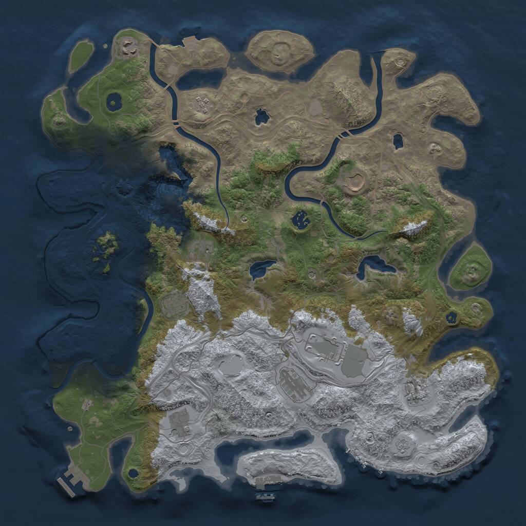 Rust Map: Procedural Map, Size: 4500, Seed: 786431, 16 Monuments