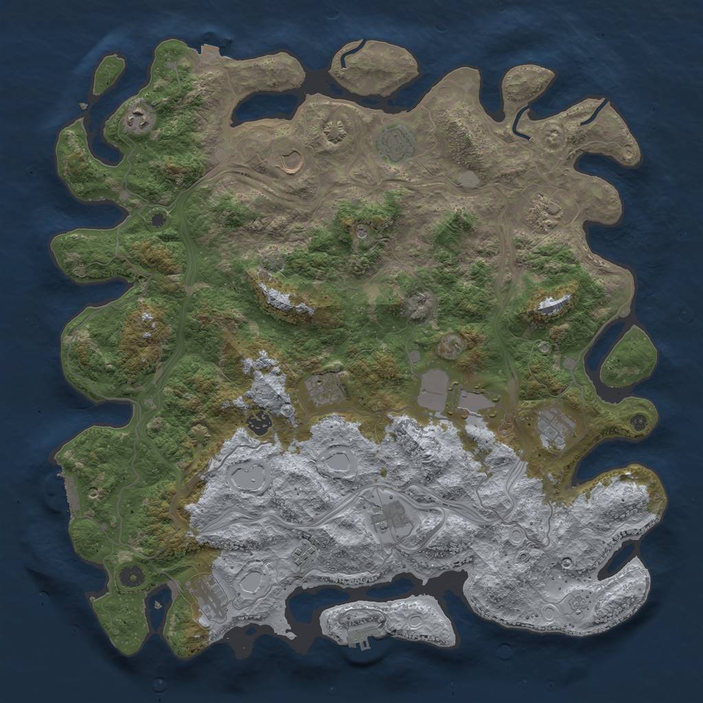 Rust Map: Procedural Map, Size: 4500, Seed: 786431, 19 Monuments