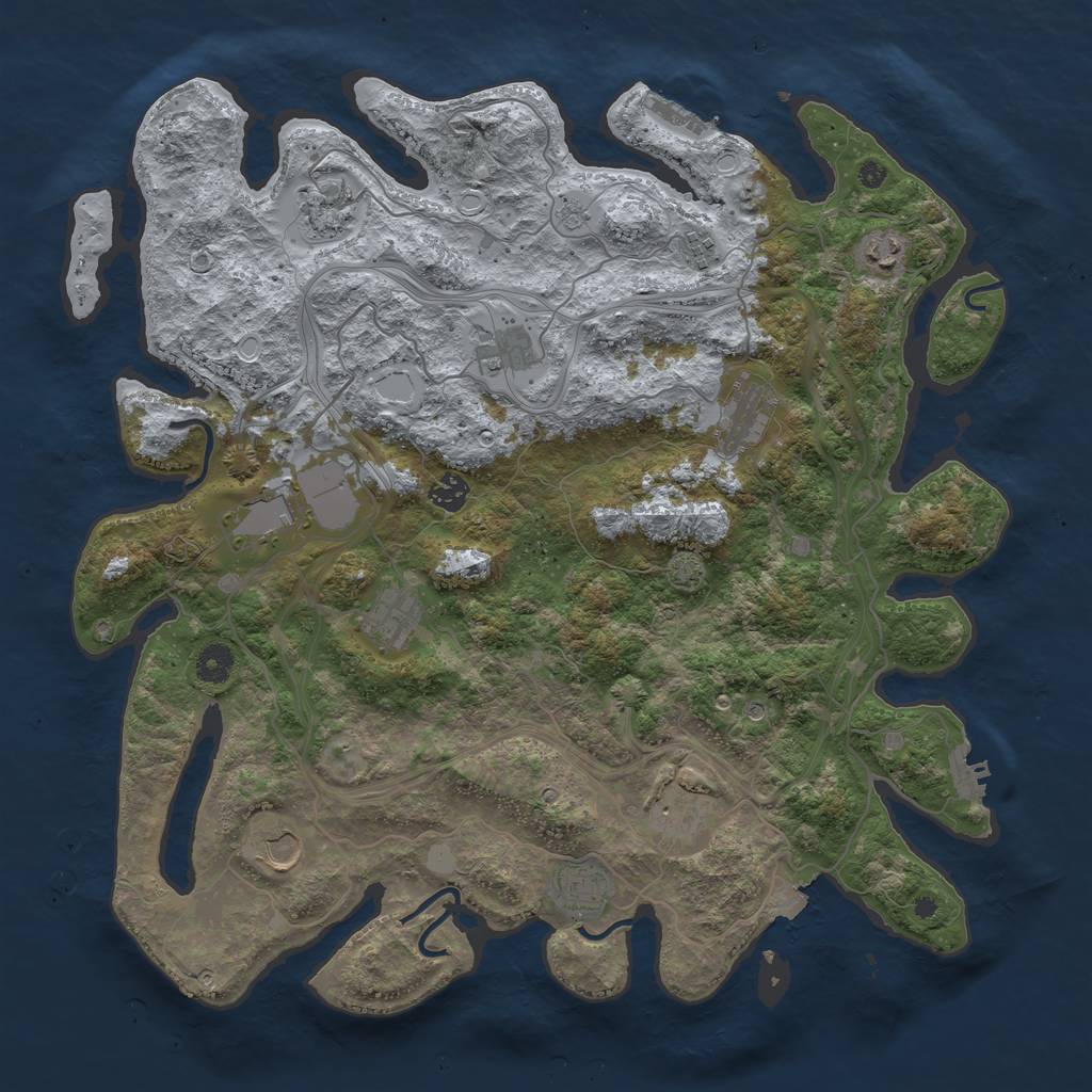 Rust Map: Procedural Map, Size: 4250, Seed: 389645082, 19 Monuments