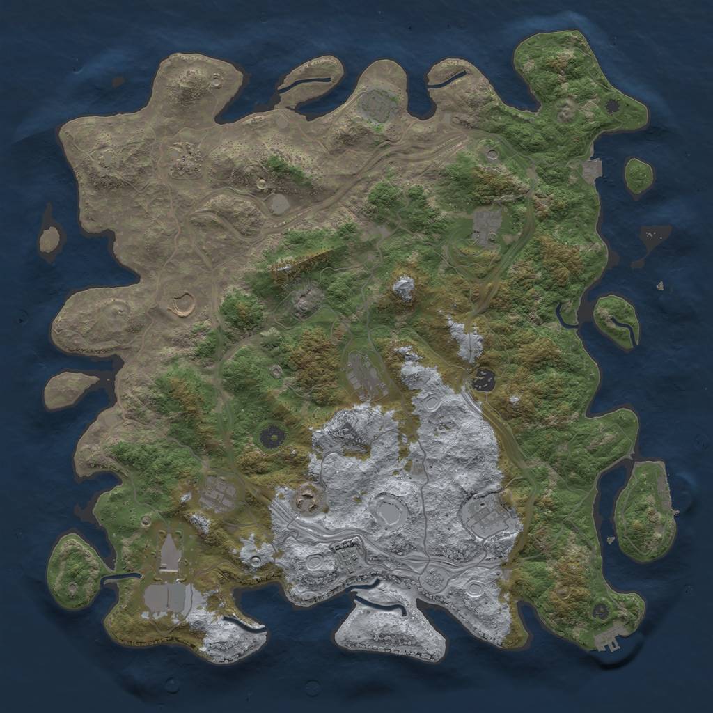 Rust Map: Procedural Map, Size: 4500, Seed: 286966141, 19 Monuments