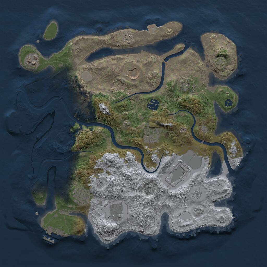 Rust Map: Procedural Map, Size: 3500, Seed: 787378336, 15 Monuments