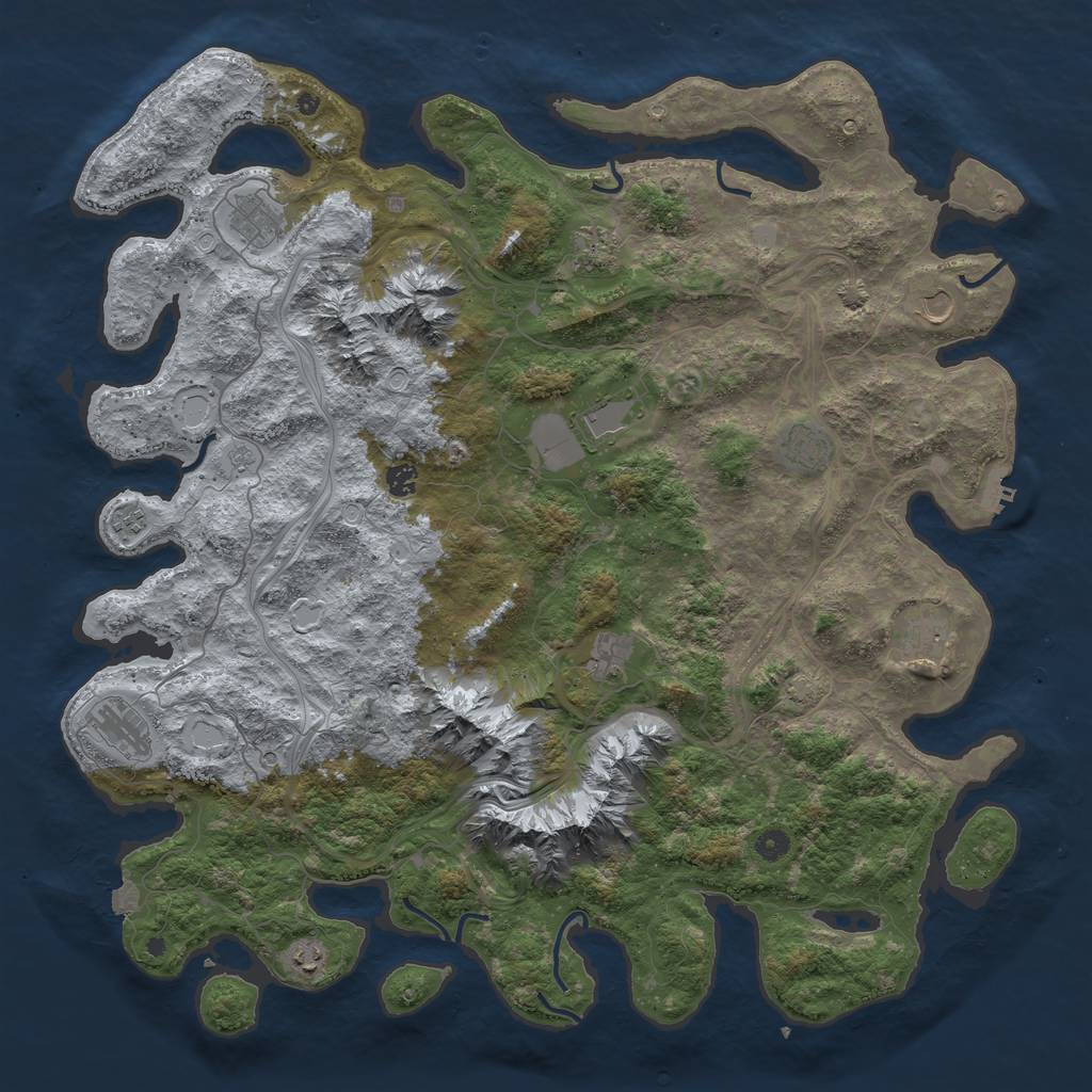 Rust Map: Procedural Map, Size: 5000, Seed: 67149034, 18 Monuments