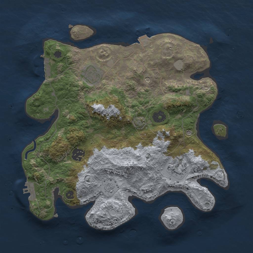 Rust Map: Procedural Map, Size: 3000, Seed: 15188, 11 Monuments
