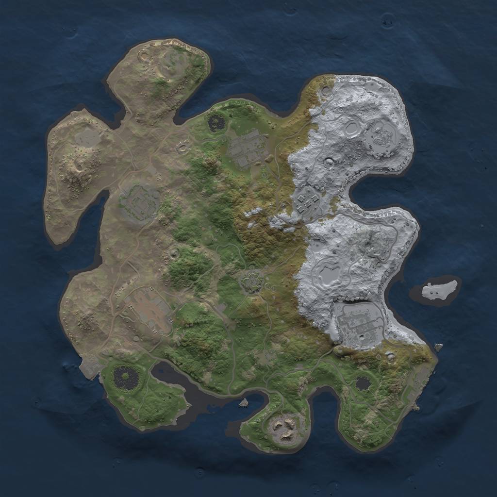 Rust Map: Procedural Map, Size: 3000, Seed: 232562489, 12 Monuments