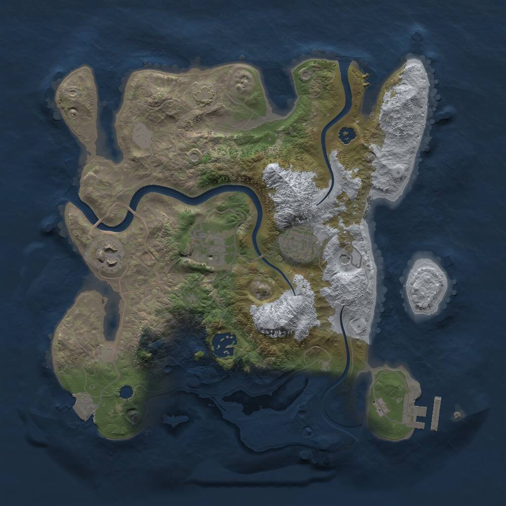 Rust Map: Procedural Map, Size: 3000, Seed: 1573868077, 8 Monuments