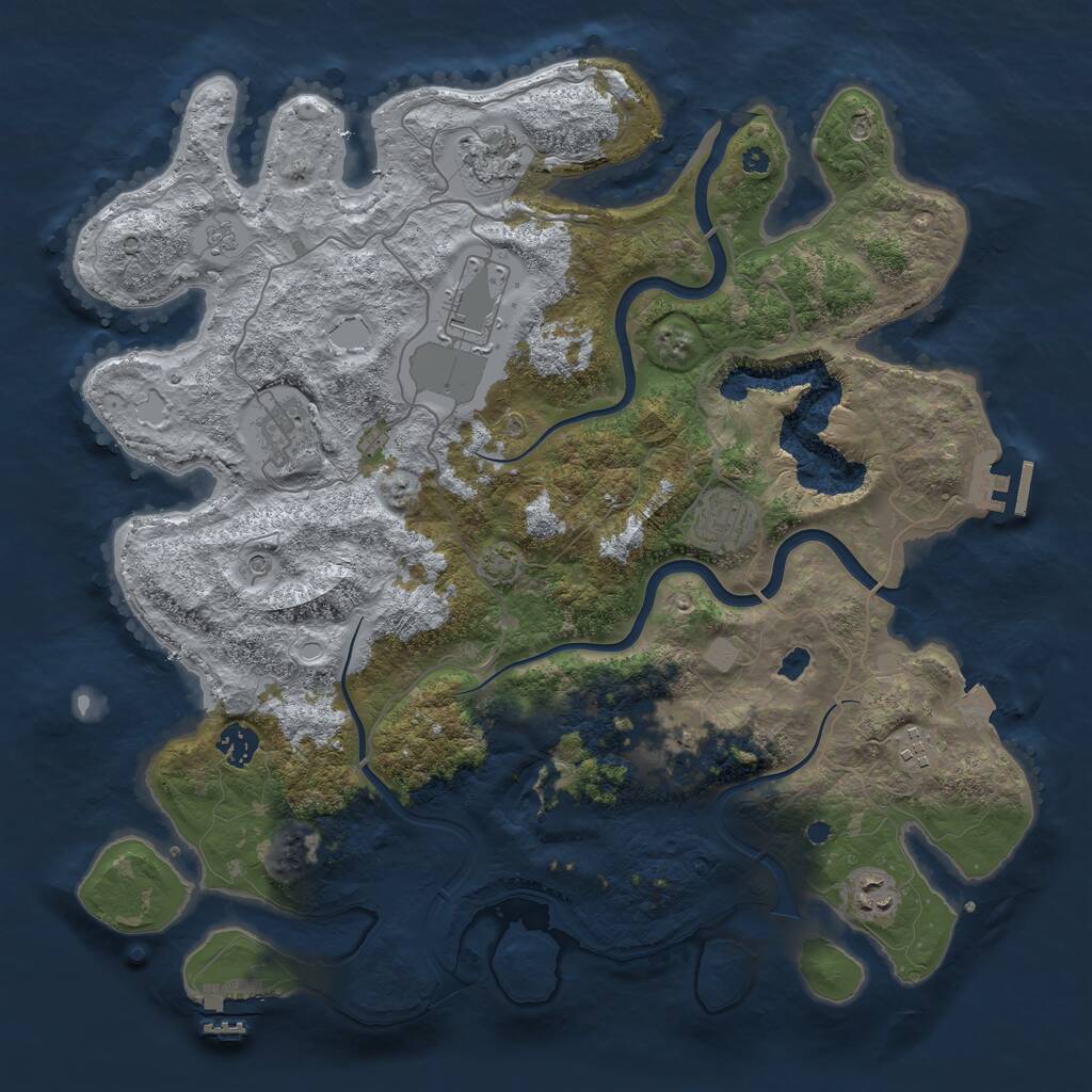 Rust Map: Procedural Map, Size: 4000, Seed: 208770368, 14 Monuments