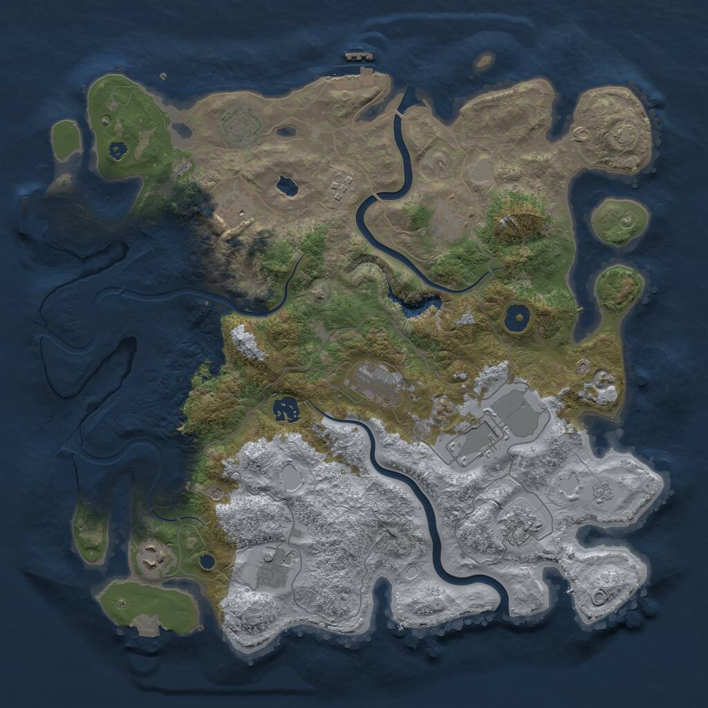 Rust Map: Procedural Map, Size: 4000, Seed: 787378336, 16 Monuments