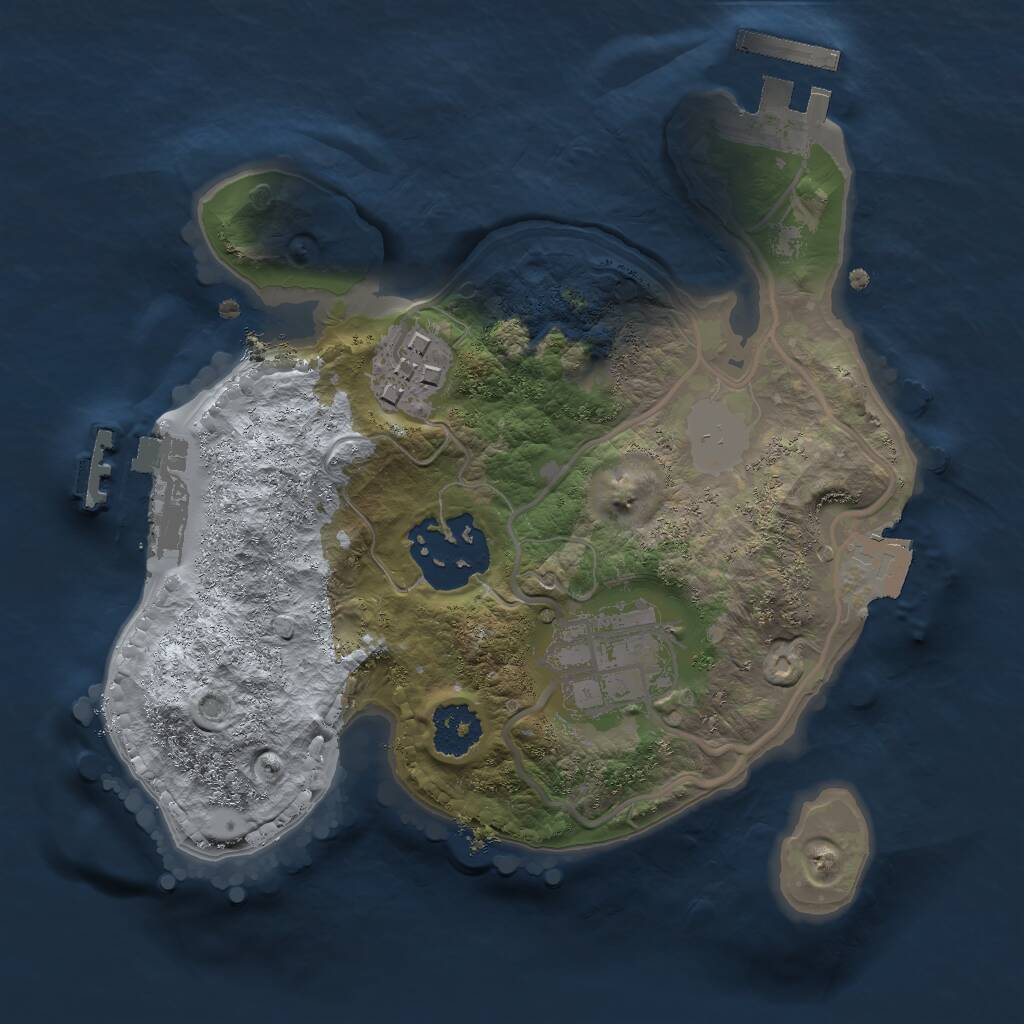 Rust Map: Procedural Map, Size: 2000, Seed: 829955974, 6 Monuments