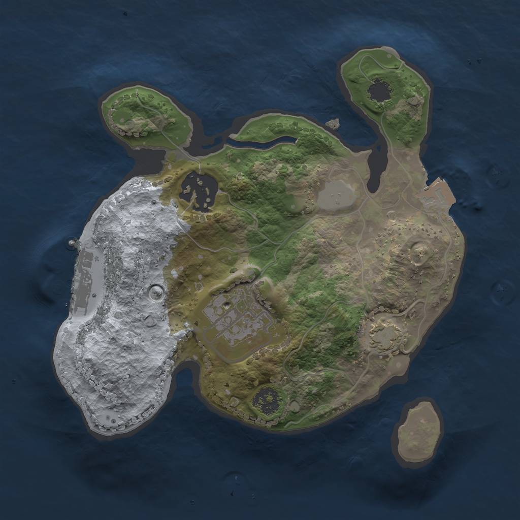 Rust Map: Procedural Map, Size: 2000, Seed: 829955974, 7 Monuments