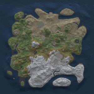 Thumbnail Rust Map: Procedural Map, Size: 3500, Seed: 1384933673, 15 Monuments