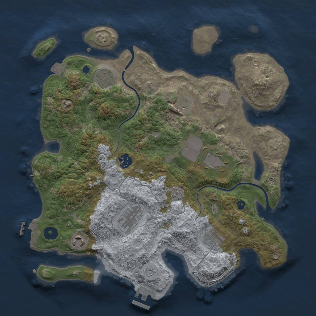 Rust Map: Procedural Map, Size: 3500, Seed: 1685731, 14 Monuments