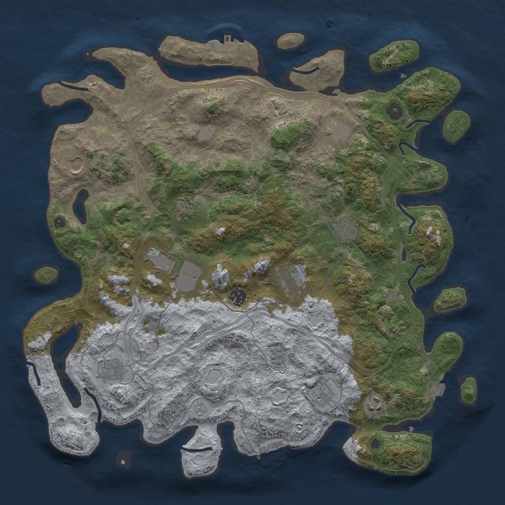 Rust Map: Procedural Map, Size: 4500, Seed: 136458, 19 Monuments