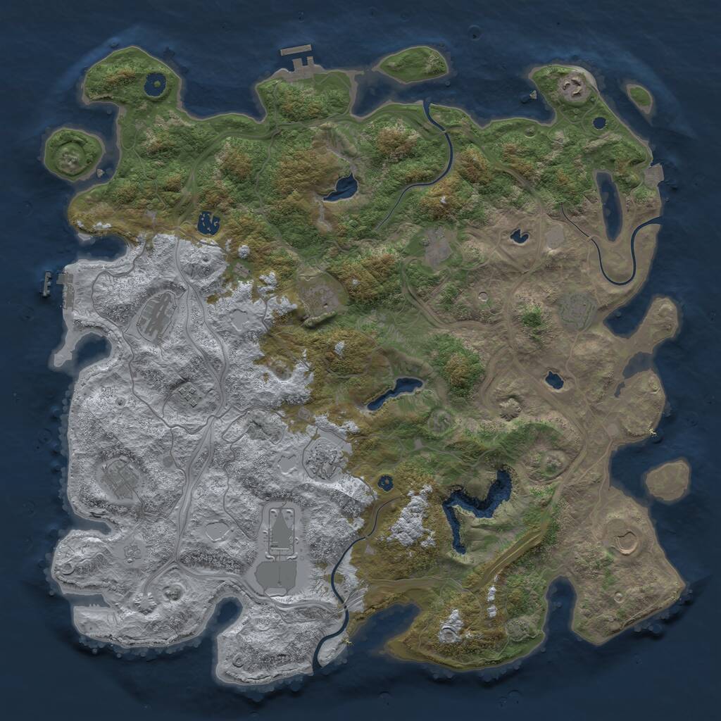 Rust Map: Procedural Map, Size: 4700, Seed: 174411, 17 Monuments