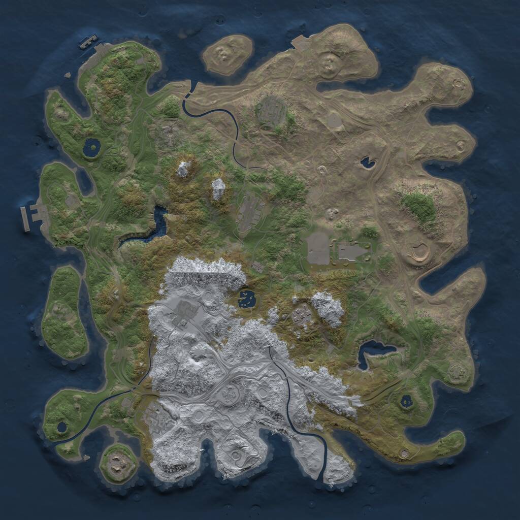Rust Map: Procedural Map, Size: 4250, Seed: 1342952832, 15 Monuments